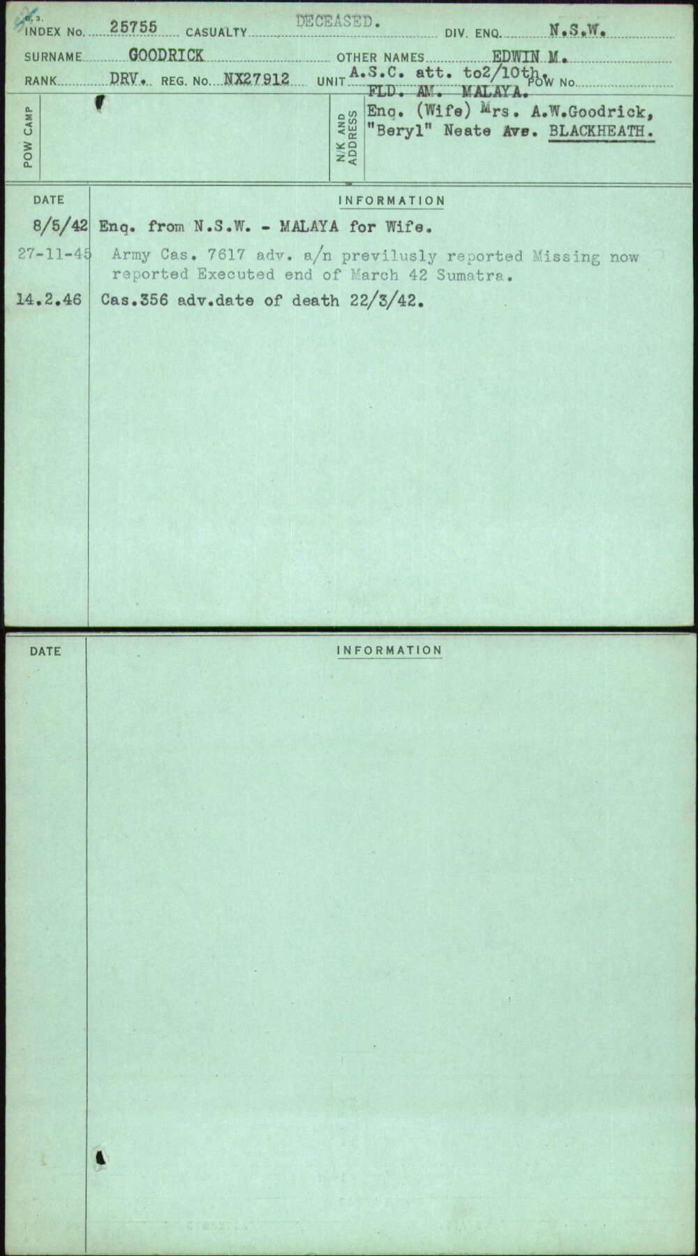 Goodrick, Edwin M, NX27912