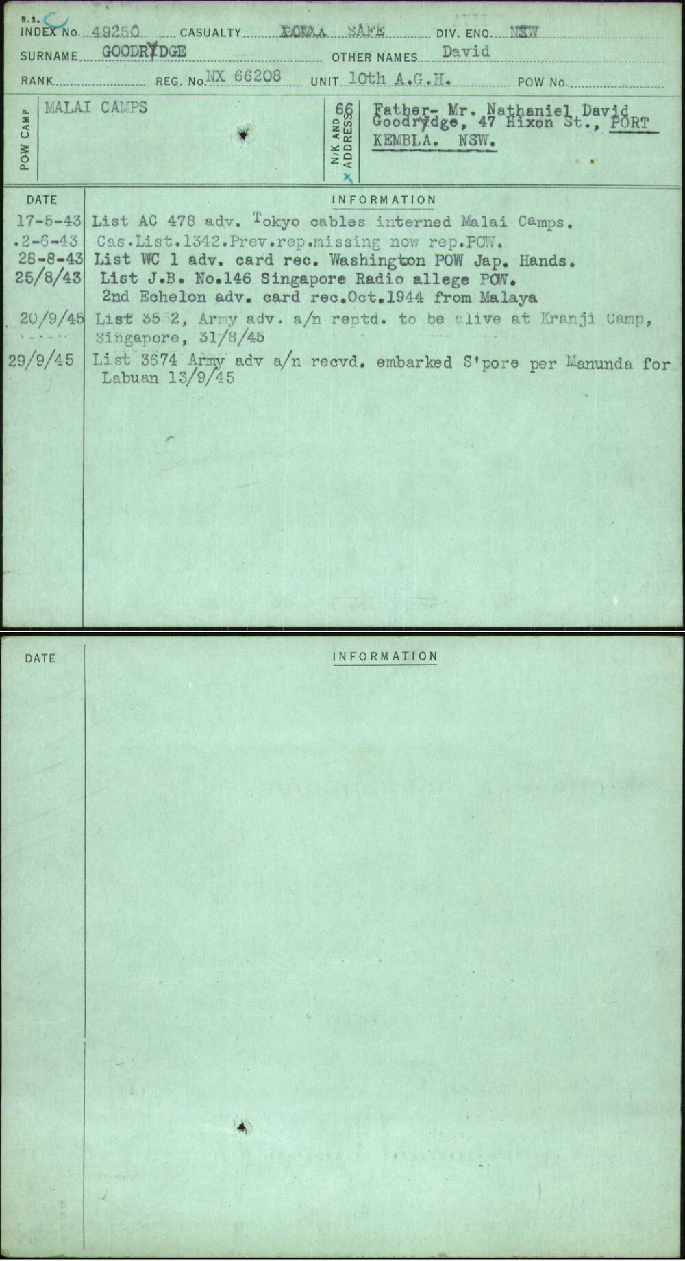 Goodridge, David, NX66208