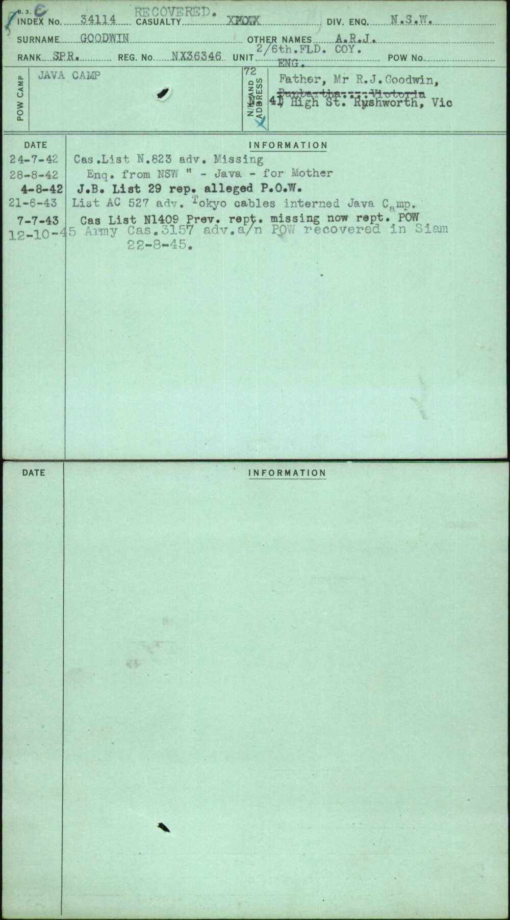 Goodwin, A R J, NX36346