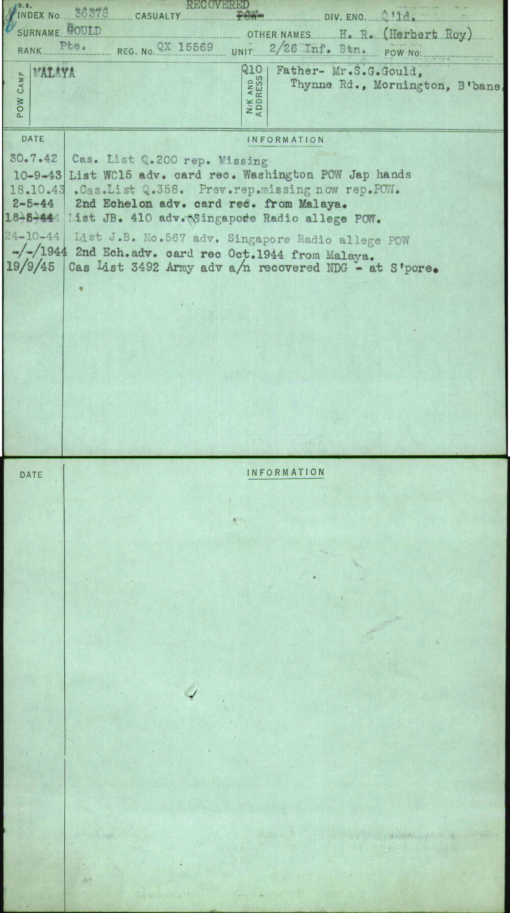 Gould, H R (Herbert Roy), QX15569