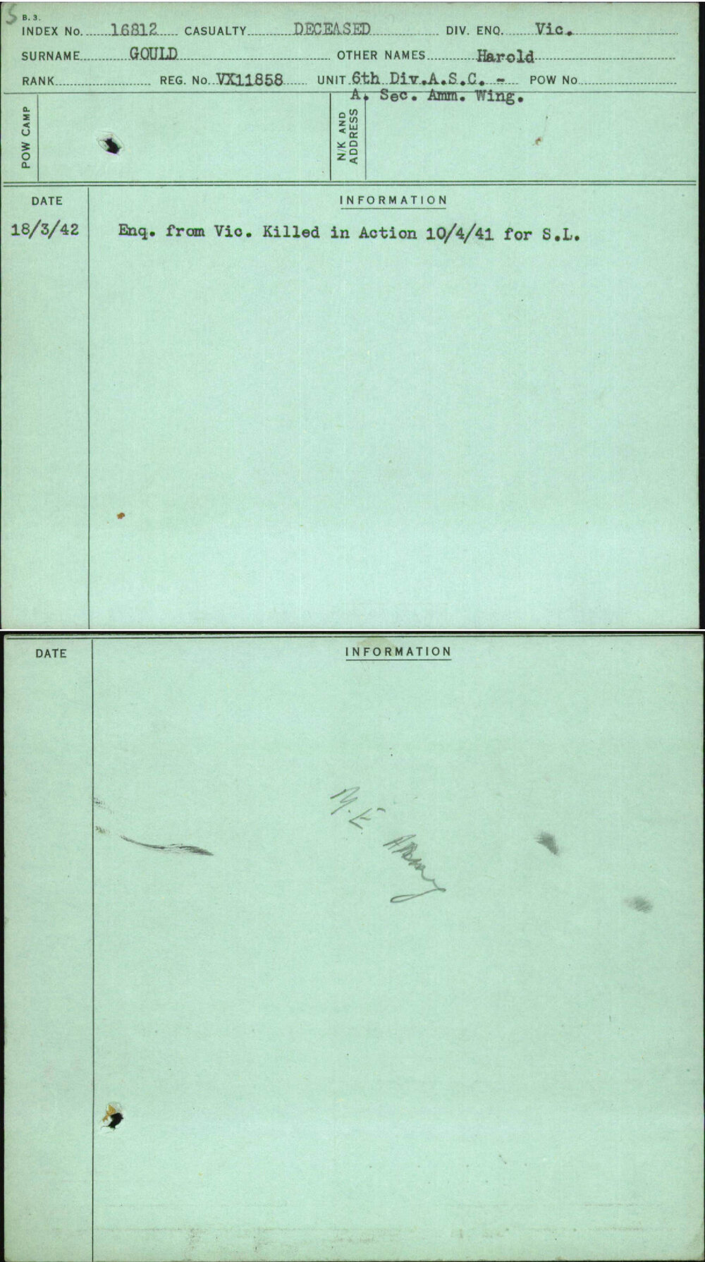 Gould, Harold, VX11858