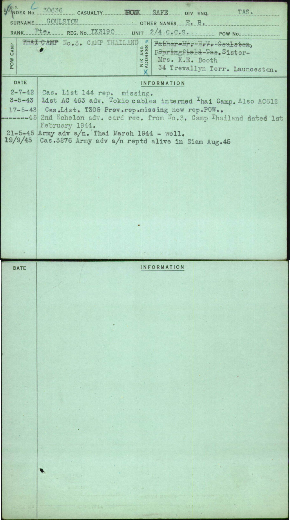 Goulston, E B, TX3190