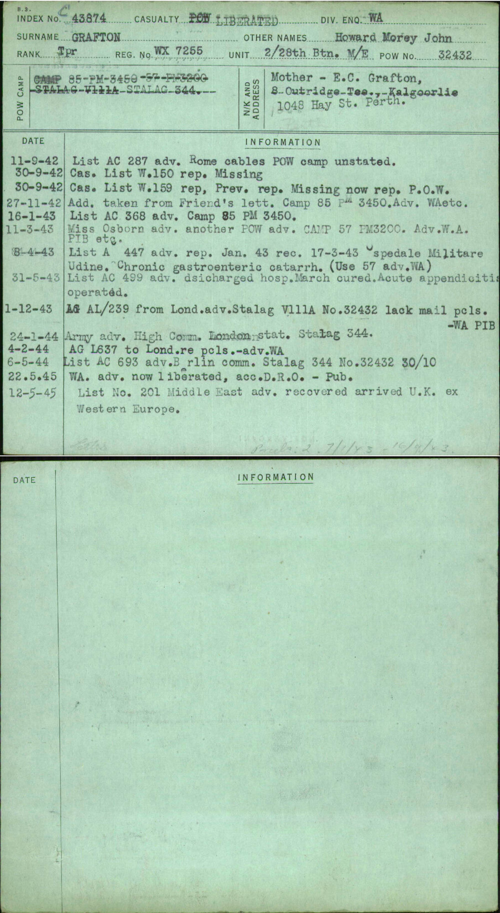 Grafton, Howard Morey John, WX7255