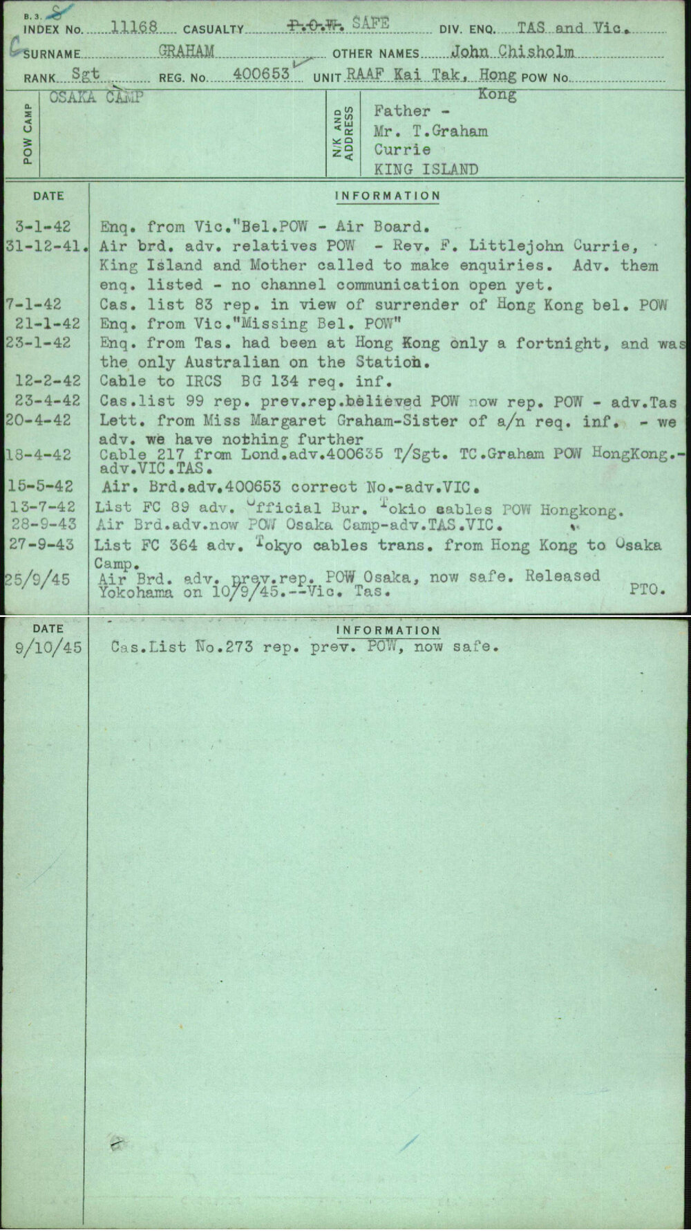 Graham, John Chisholm, 400653