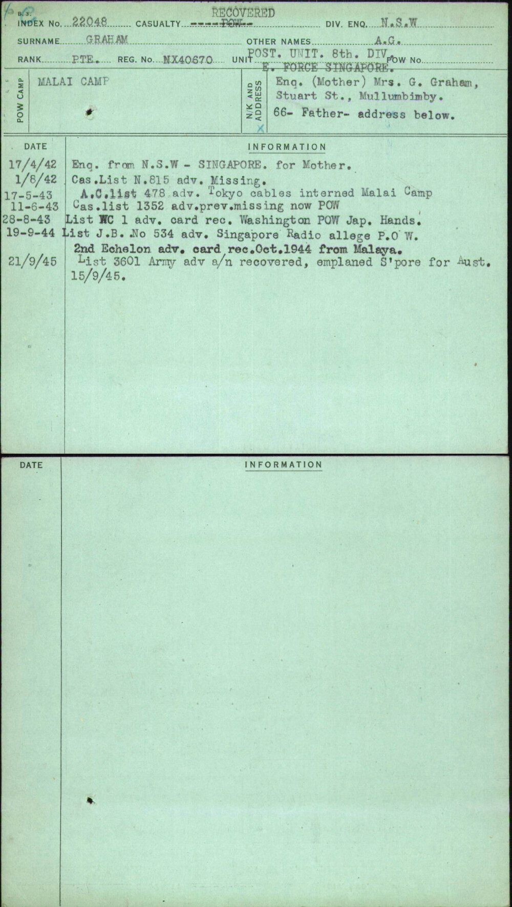 Graham, A G, NX40670