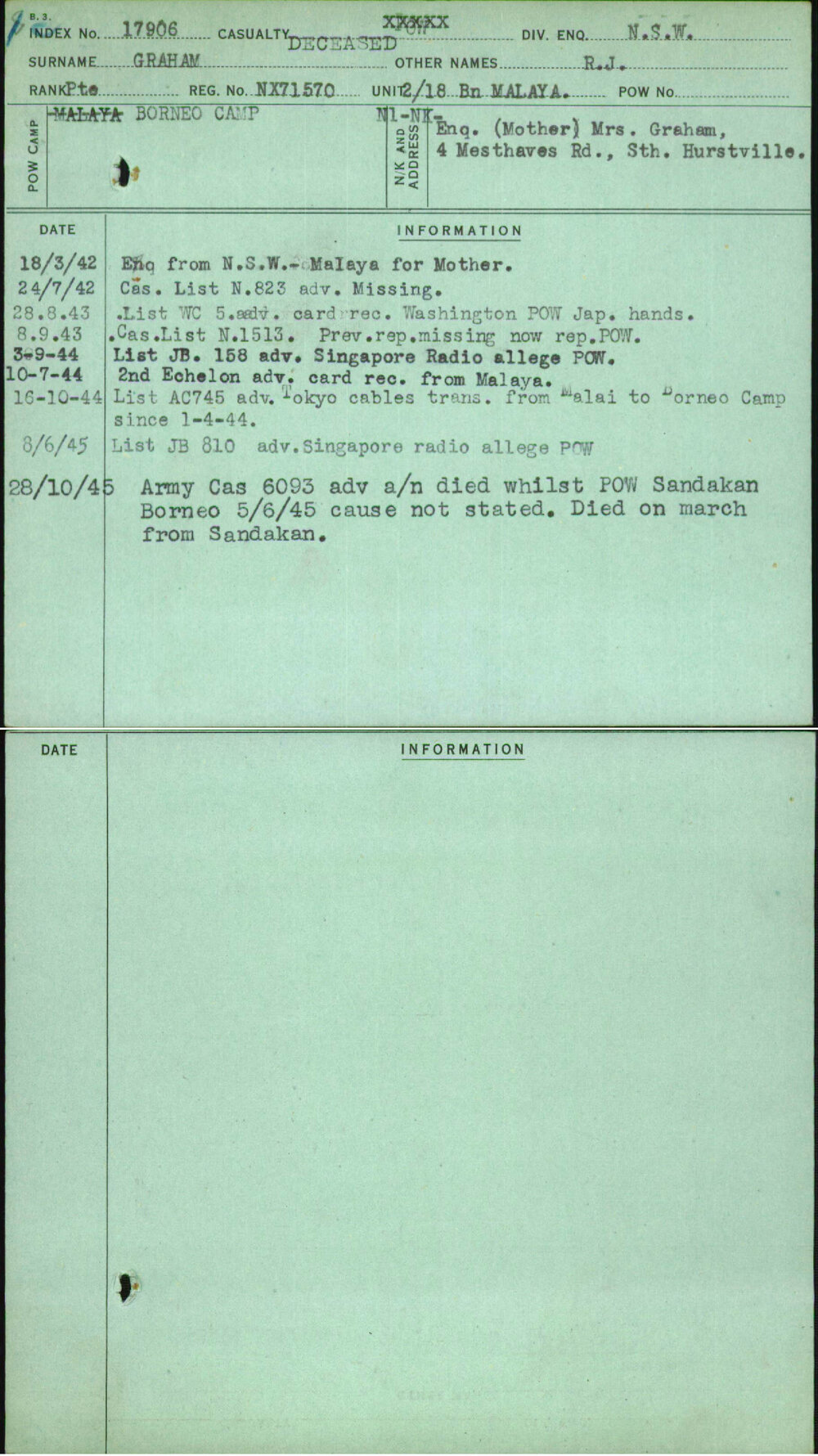 Graham, R J, NX71570