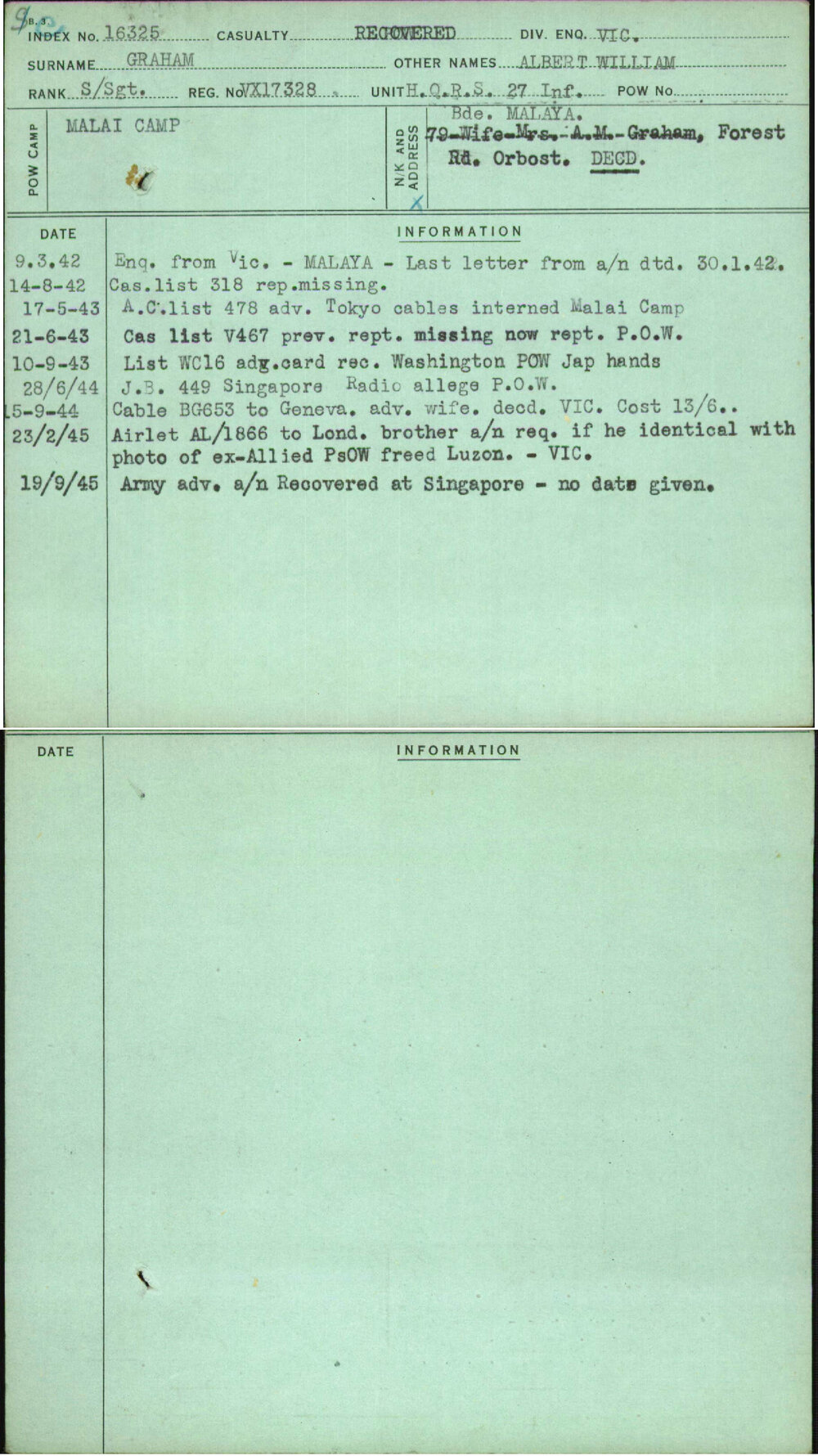 Graham, Albert William, VX17328