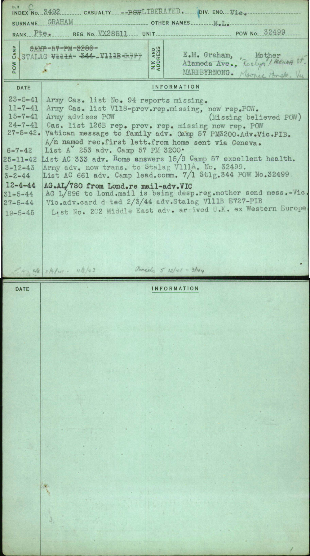 Graham, N L, VX28511