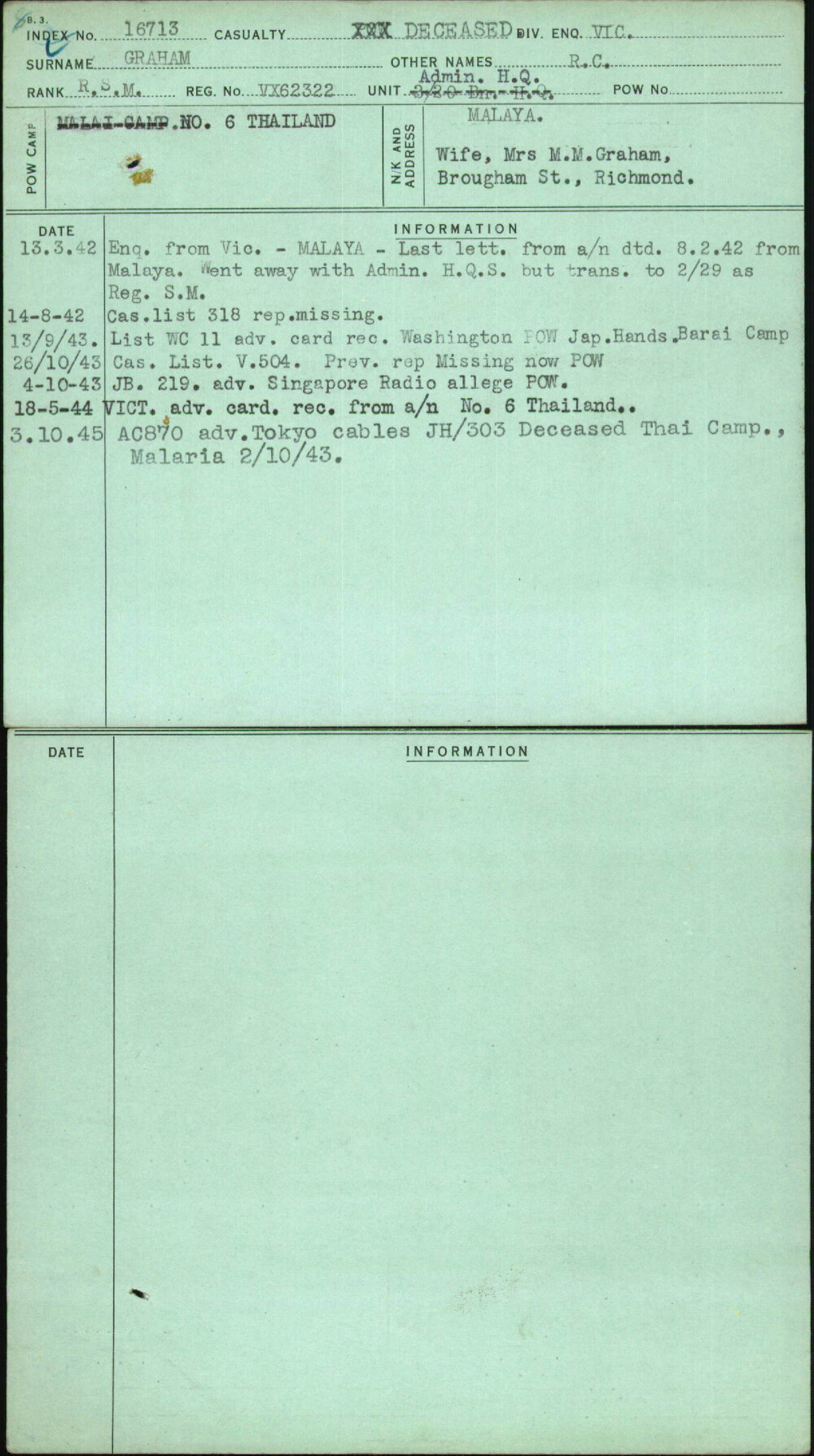 Graham, R C, VX62322