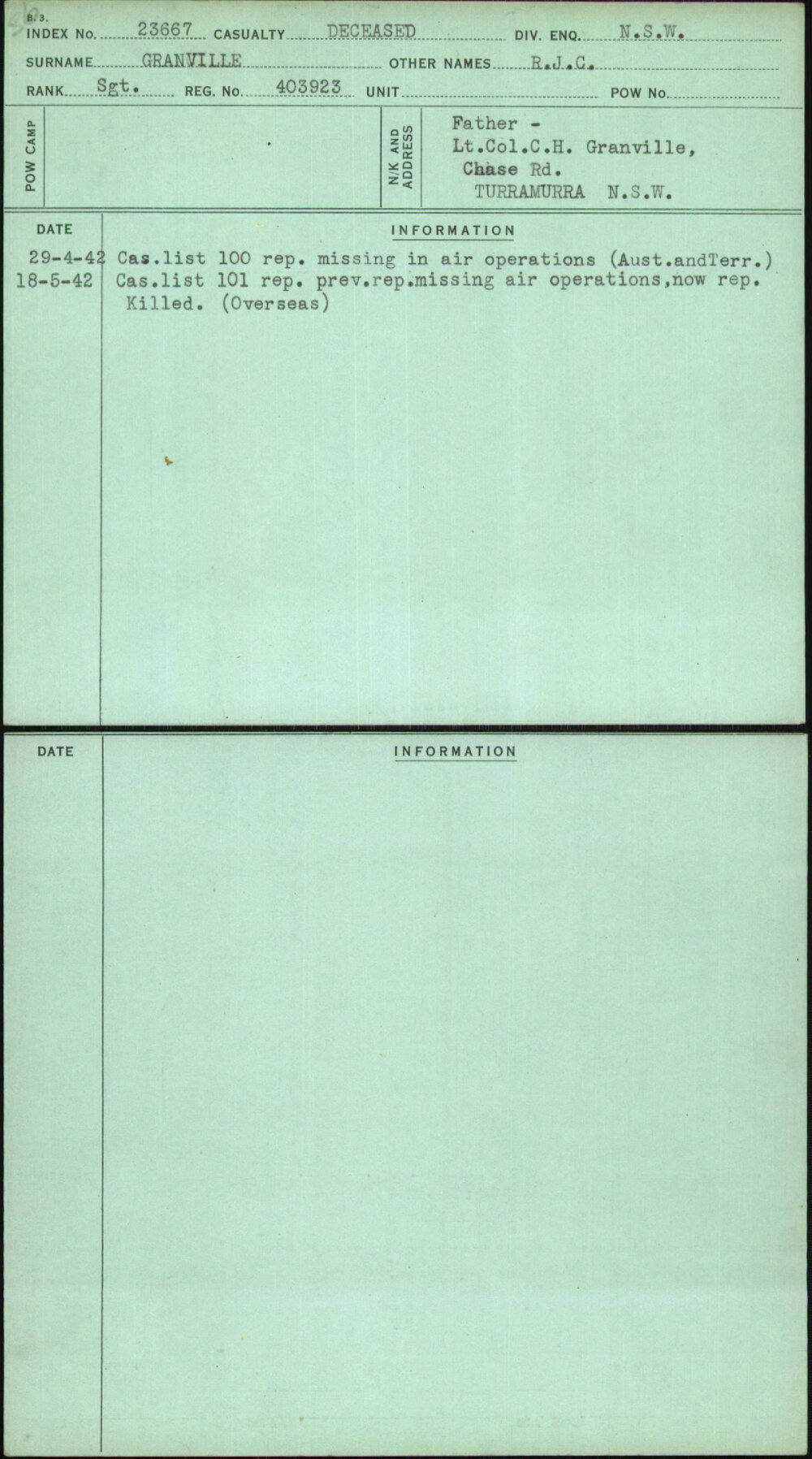 Granville, R J C, 403923