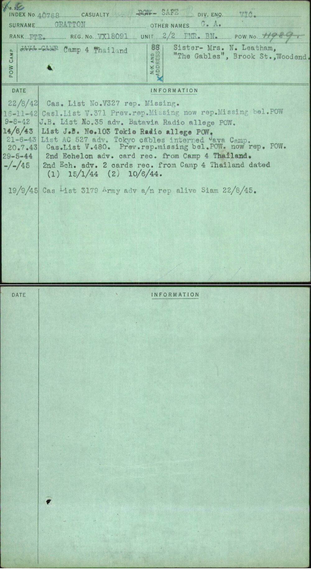 Gratton, G A, VX18091