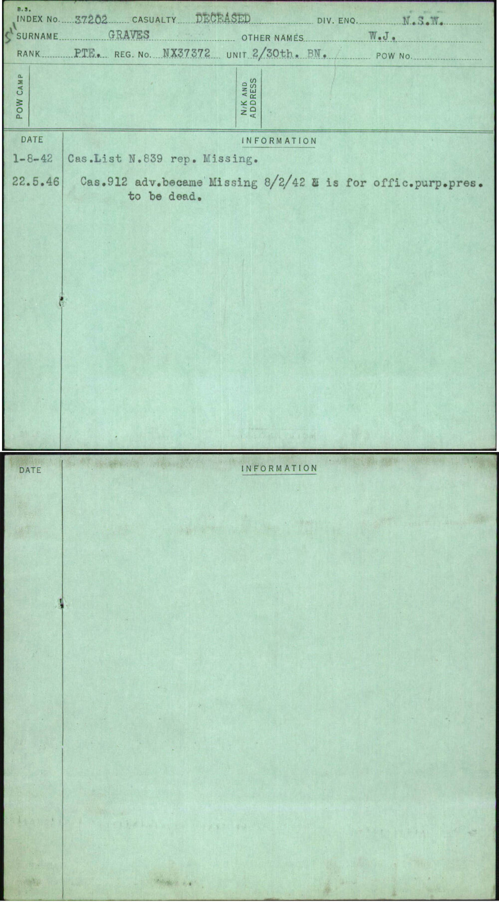 Graves, W J, NX37372