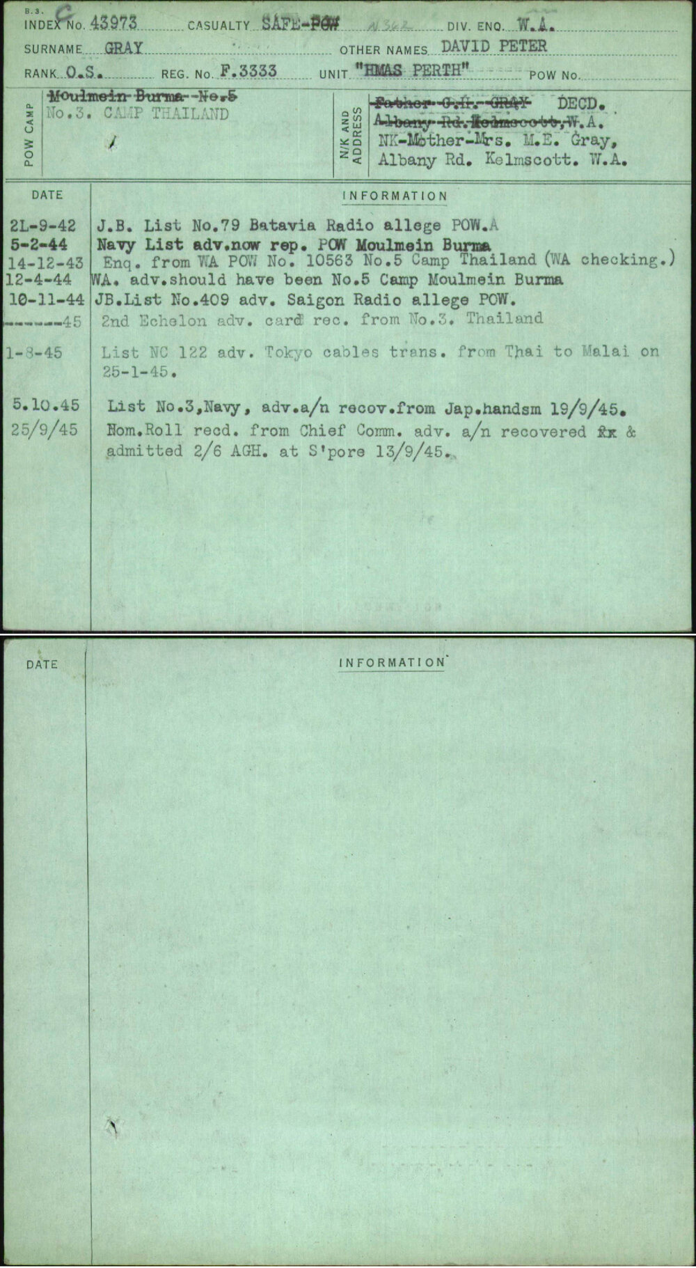 Gray, David Peter, F3333