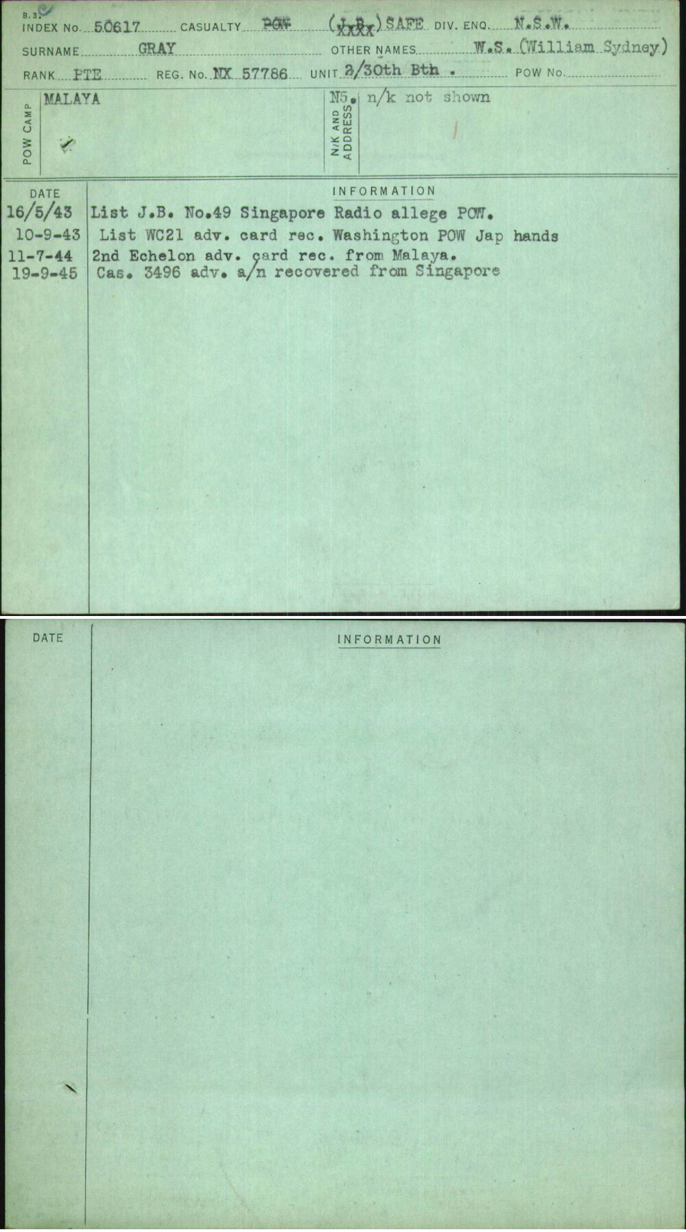 Gray, W S (William Sydney), NX57786