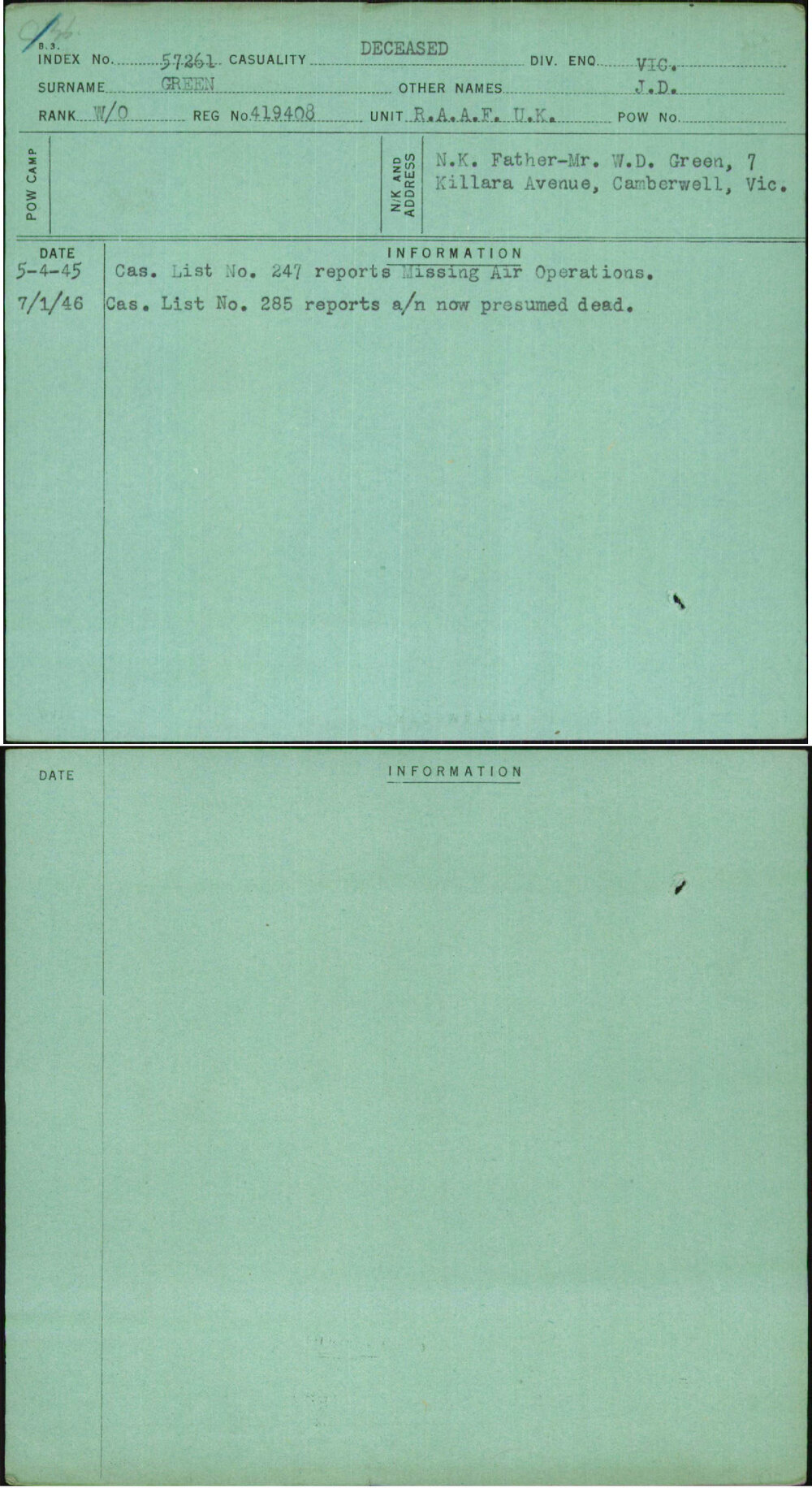 Green, J D, 419408