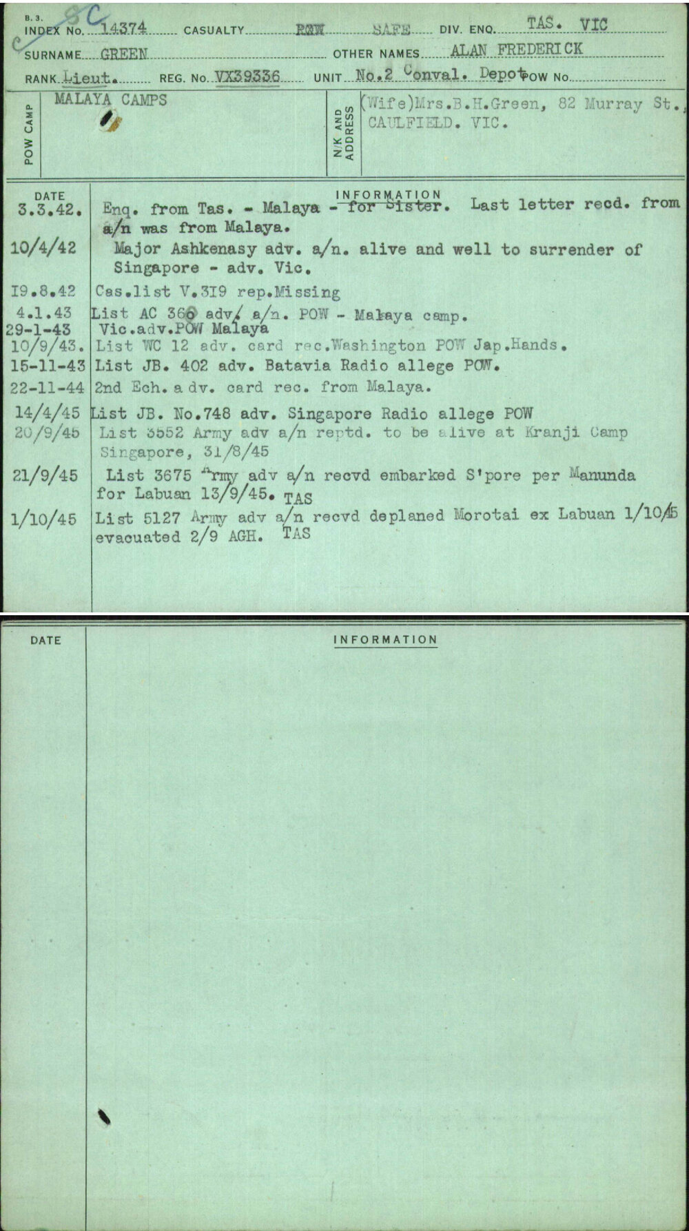 Green, Alan Frederick, VX39336