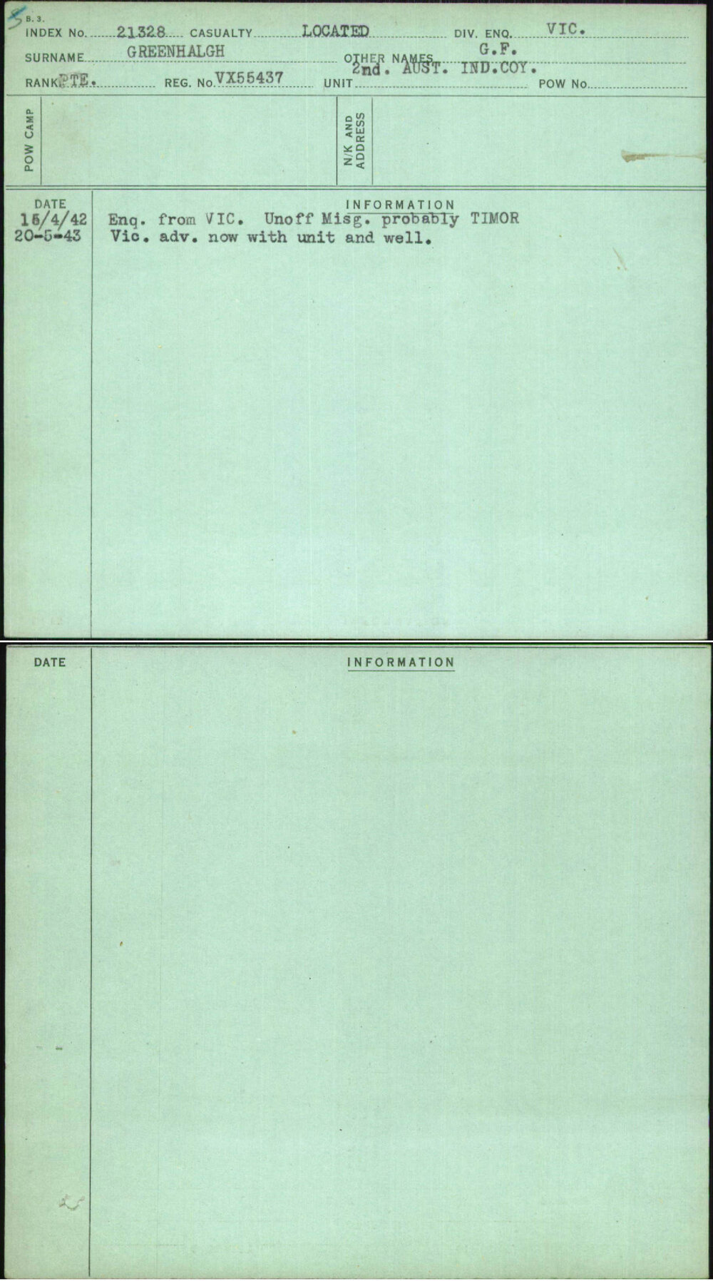Greenhalgh, G F, VX55437