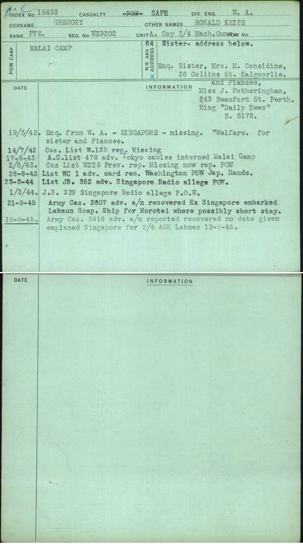 Gregory, Ronald Keith, WX9202