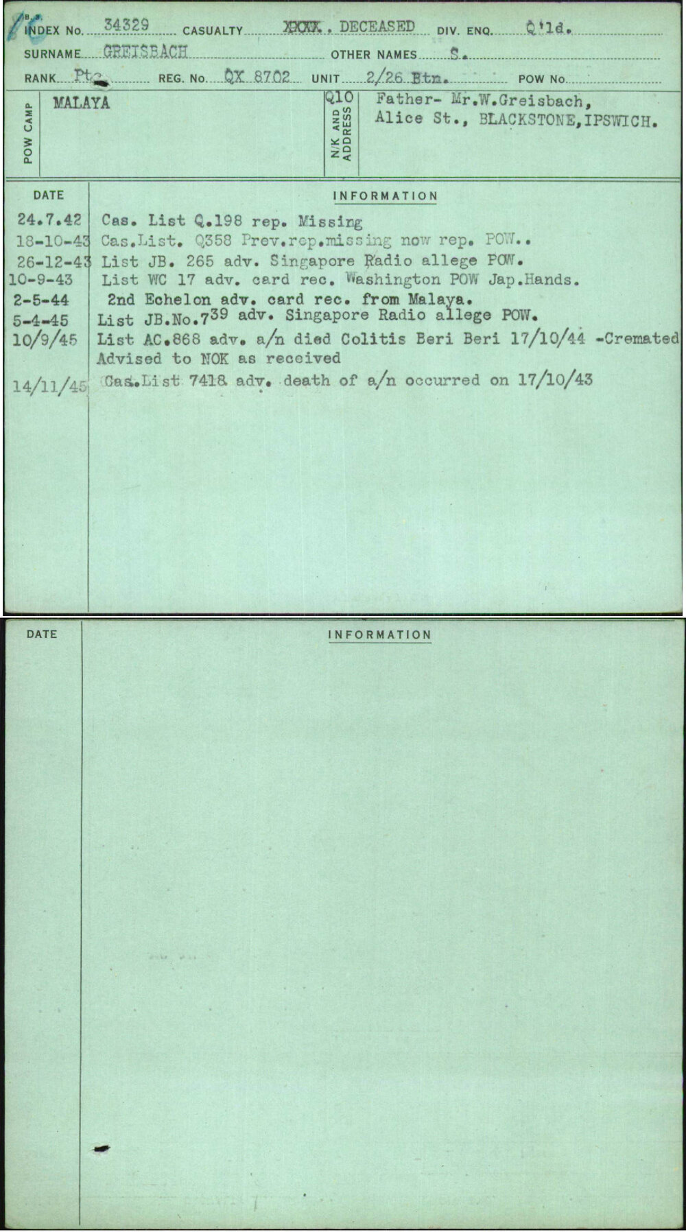 Greisbach, S, QX8702