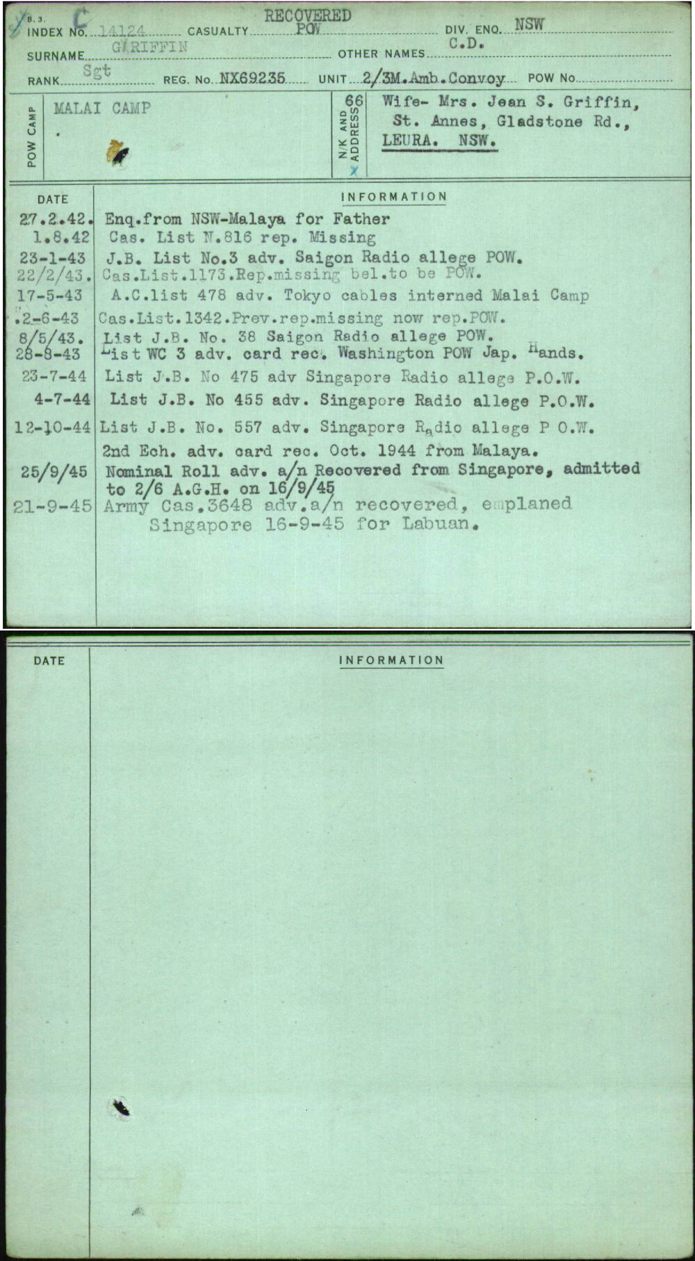 Griffin, C D, NX69235
