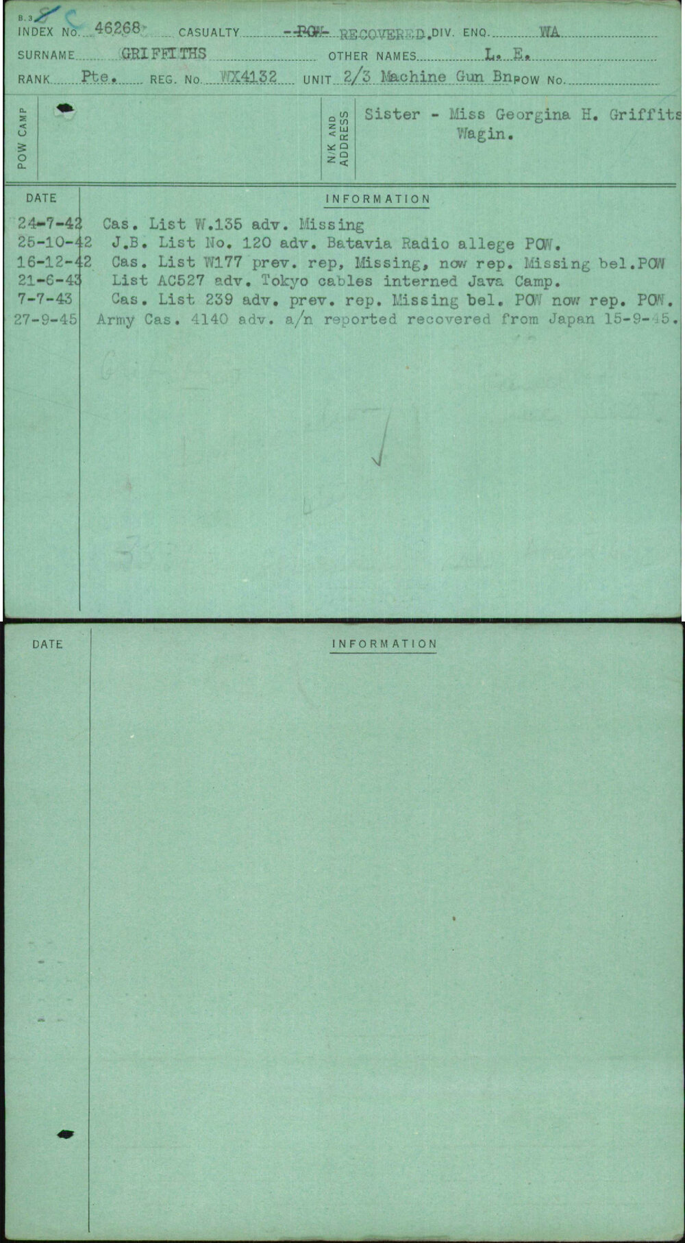 Griffiths, L E, WX4132