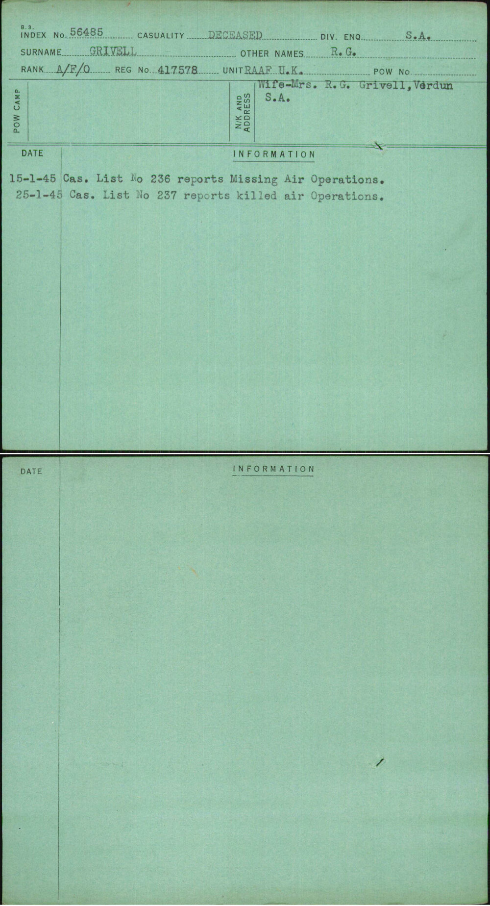 Grivell, R G, 417578