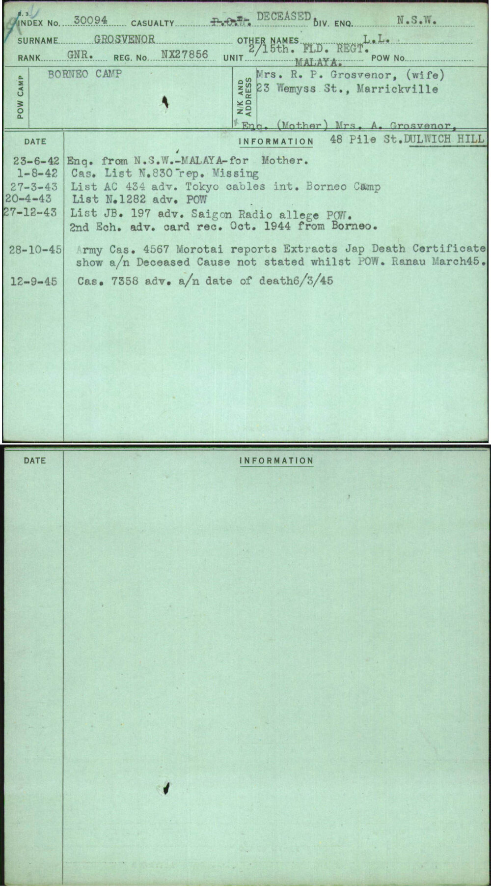 Grosvenor, L L, NX27856