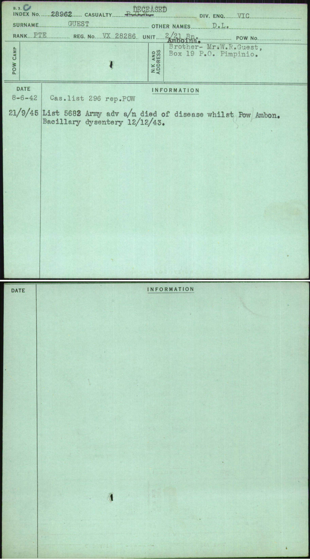 Guest, D L, VX28286