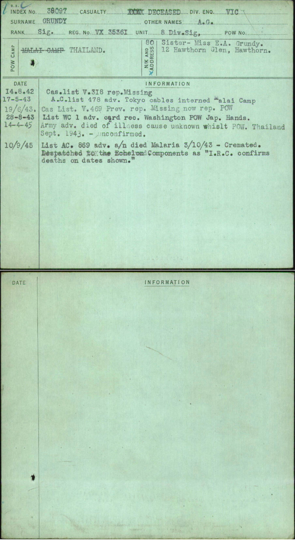 Grundy, A G, VX35361