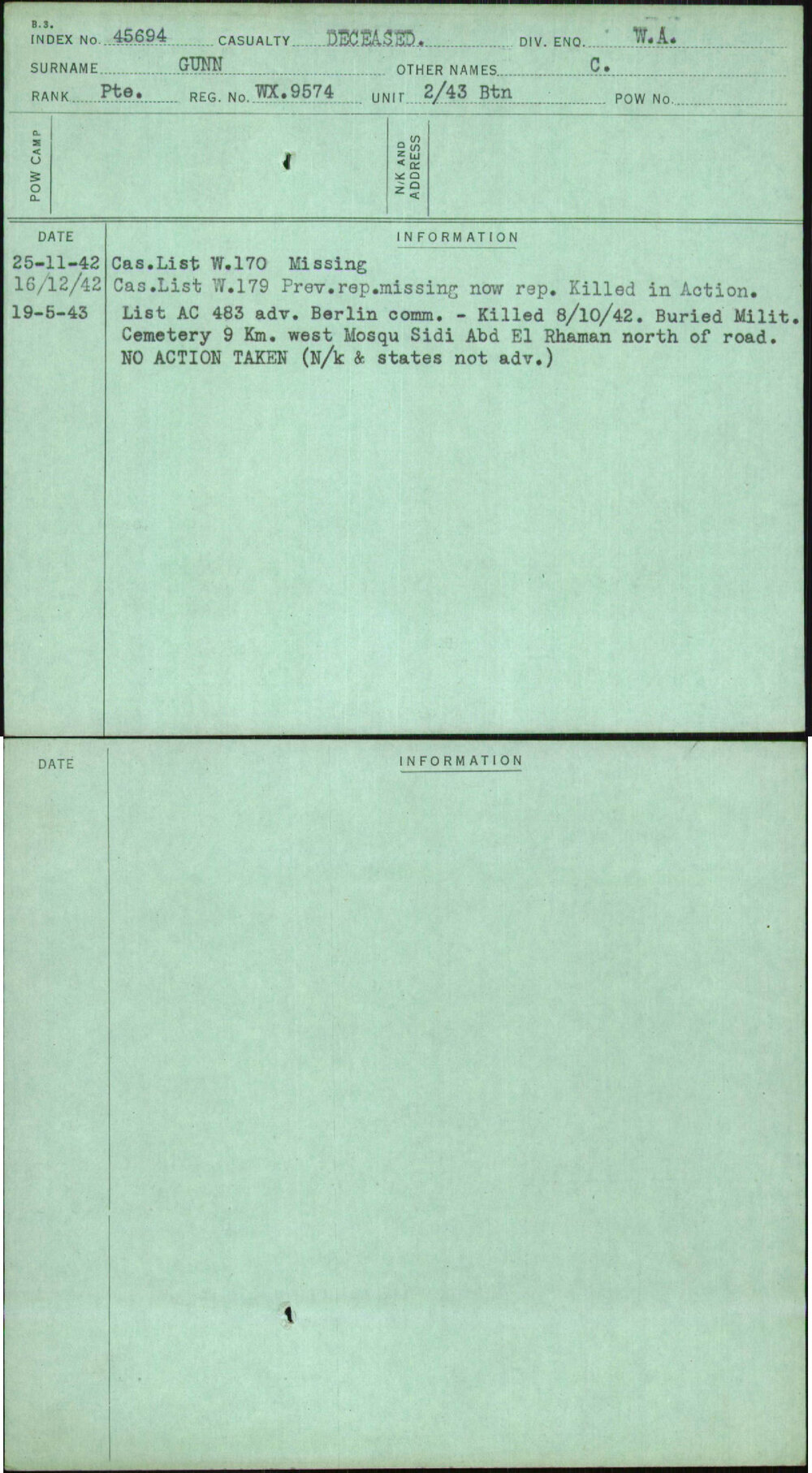 Gunn, C, WX9574