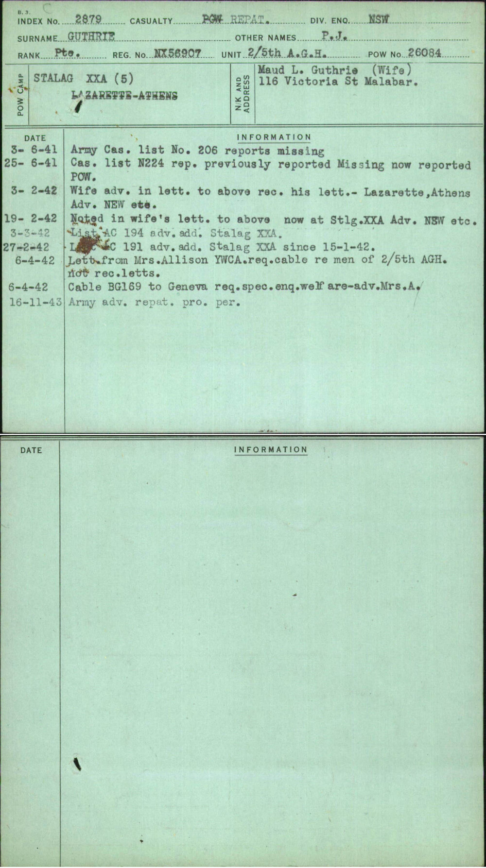 Guthrie, P J, NX56907