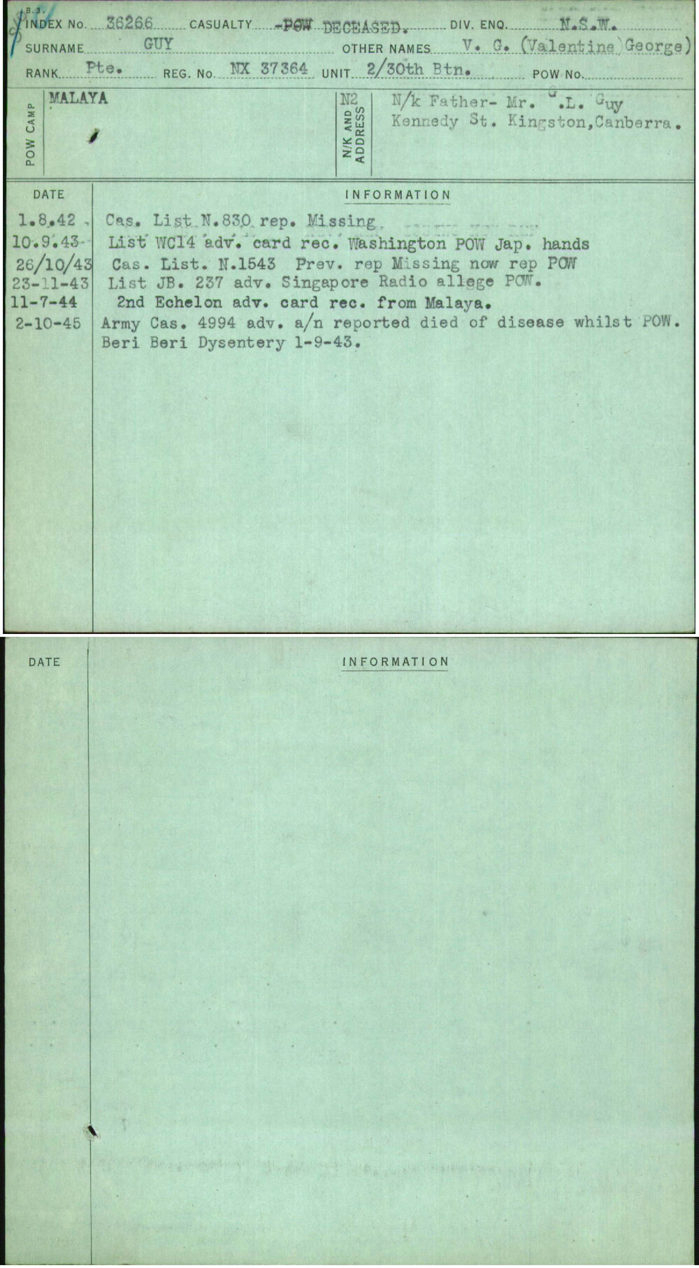 Guy, V G (Valentine George), NX37364