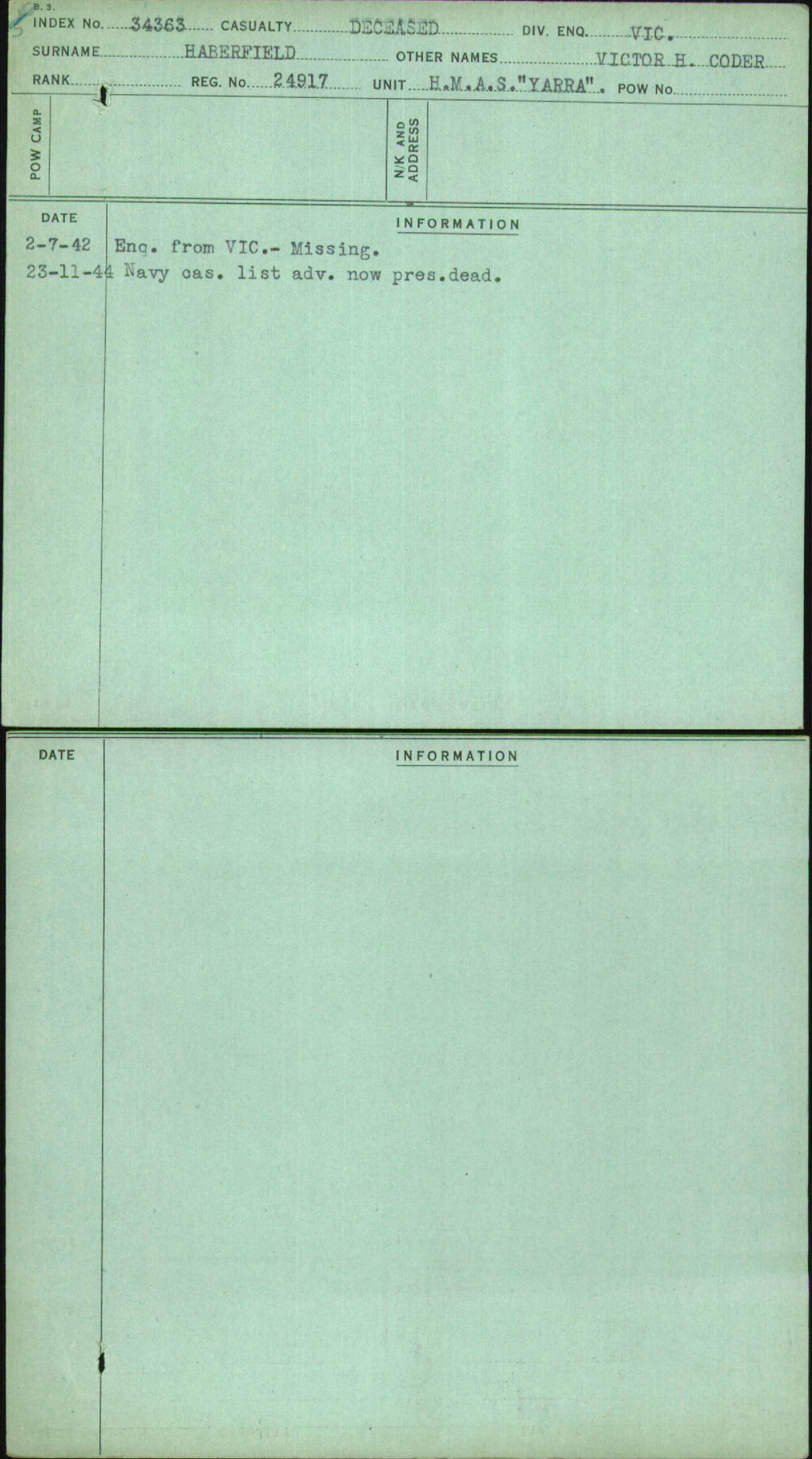 Haberfield, Victor H Coder, 24917