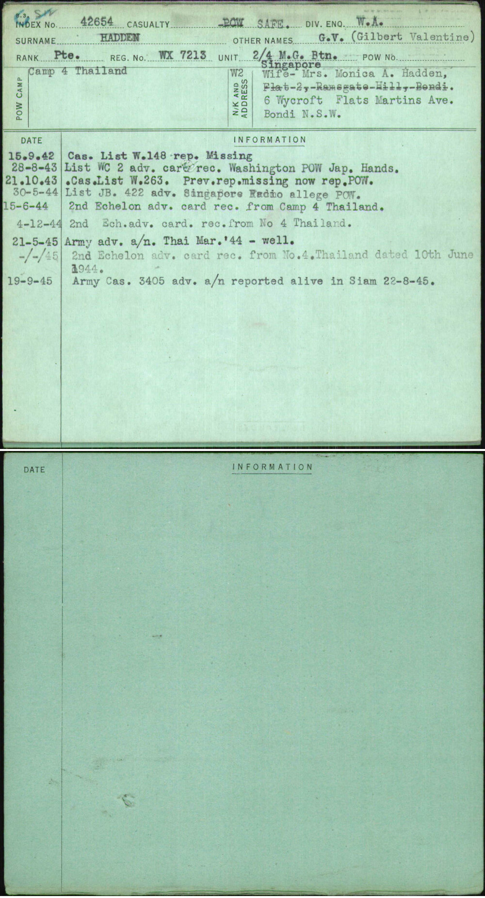 Hadden, G V (Gilbert Valentine), WX7213