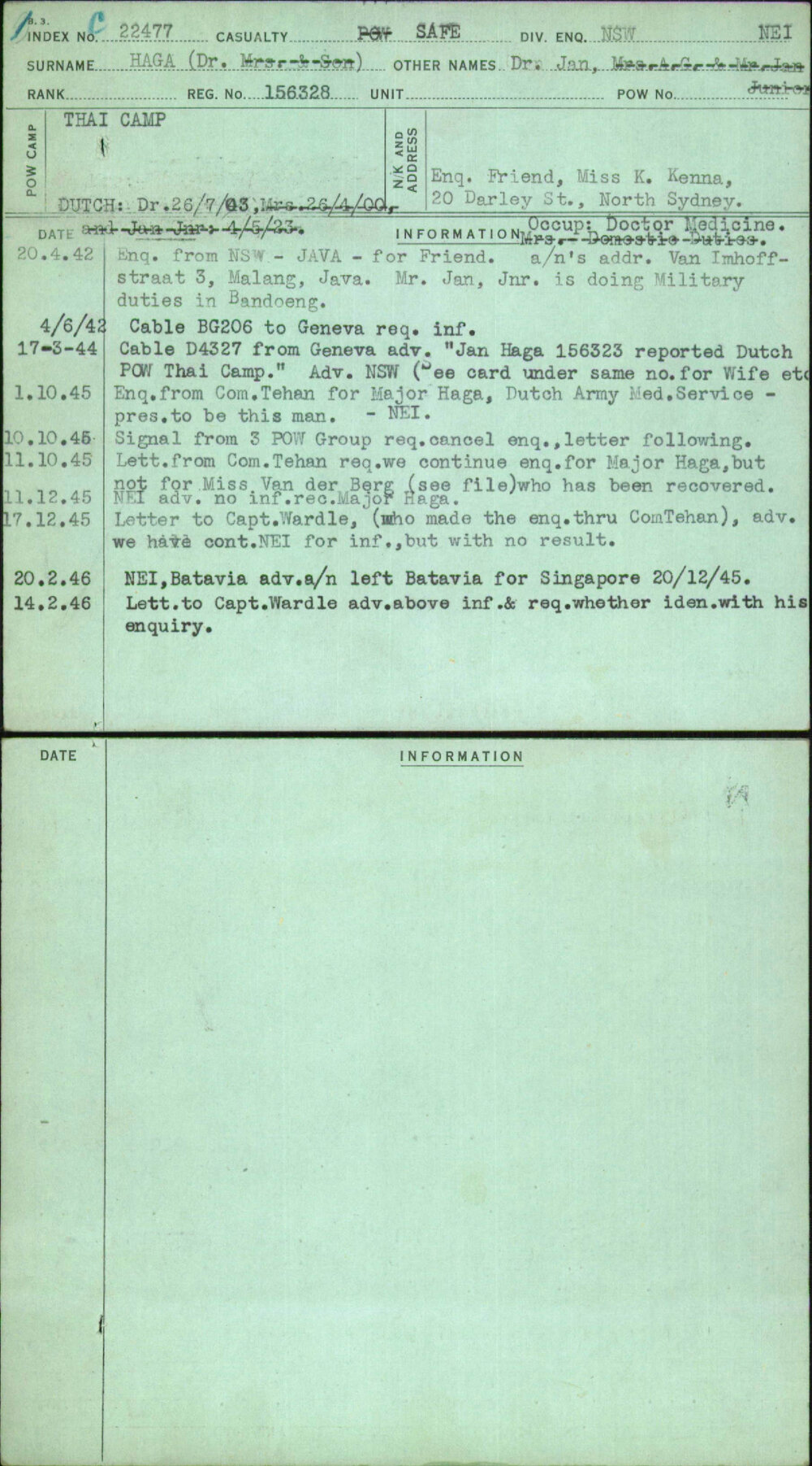 Haga (Dr), Dr Jan, 156328