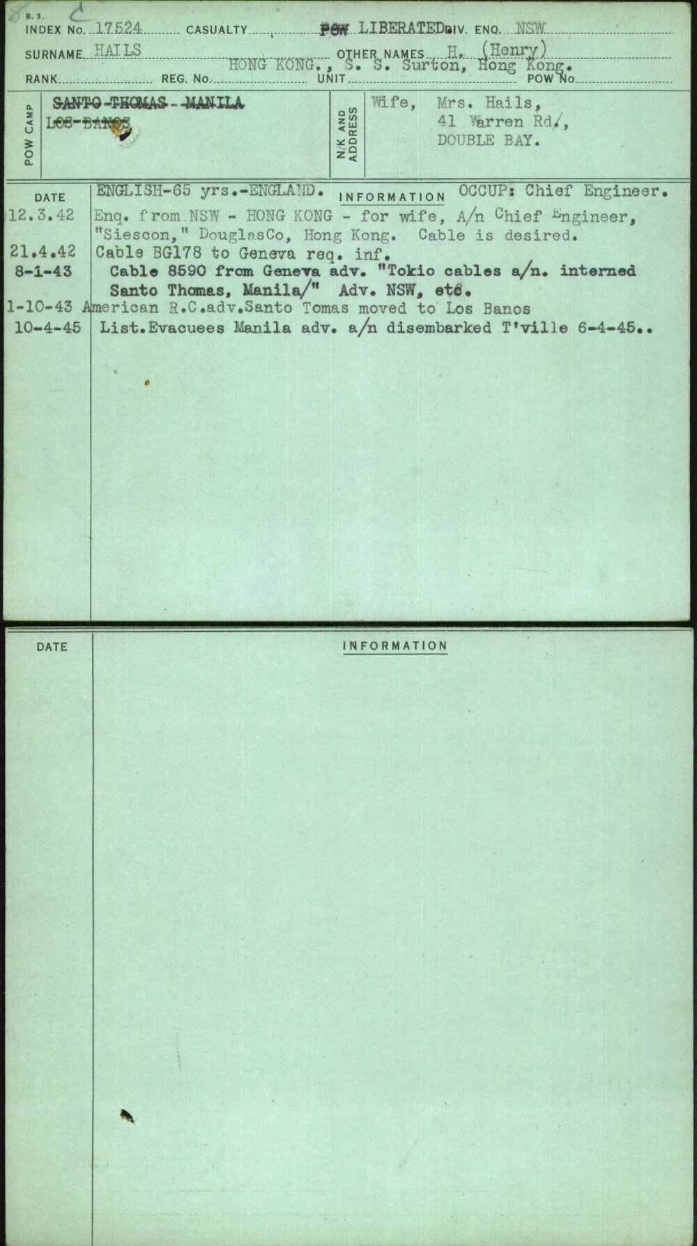 Hails, H (Henry), Hong Kong