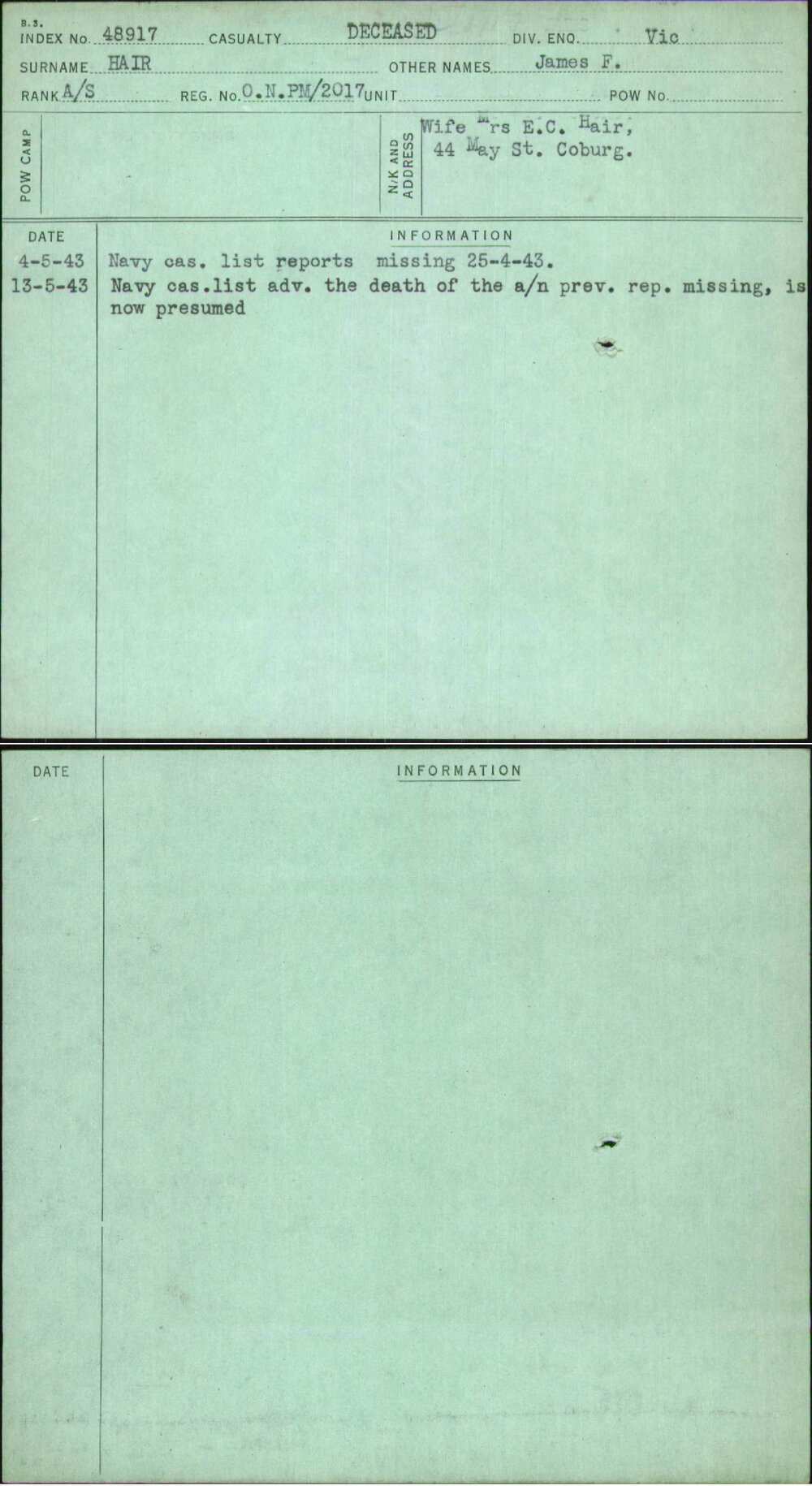 Hair, James F, Onpm-2017