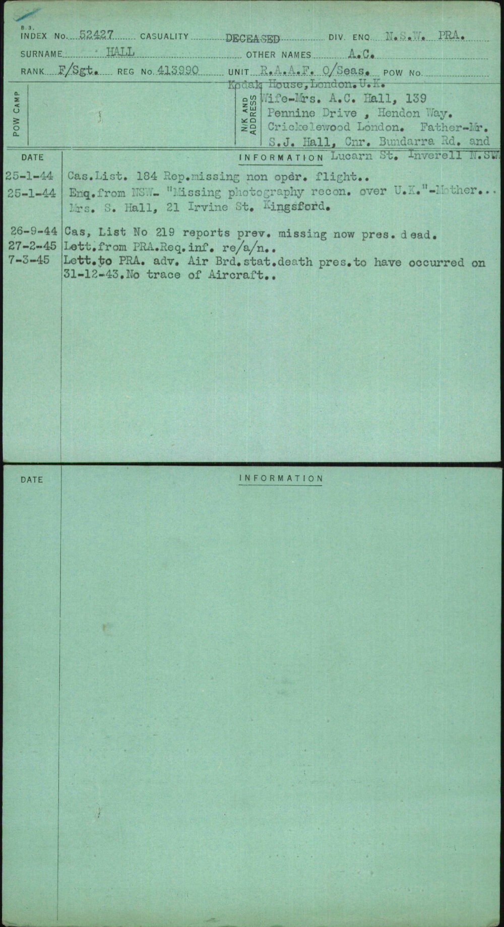 Hall, A C, 413990