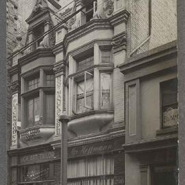 Building of Morris Aarons and Sons, J. Bressler, tailor, Mrs Hoffmann and 'The Cecil