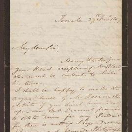 Letter from Henry Barkly; (Governor), Toorak