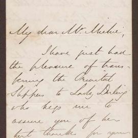 Letter from C.H. Darling, (Governor), Toorak