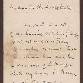Letter from J.R. Herbert, The Chimes, Kilburn (England)