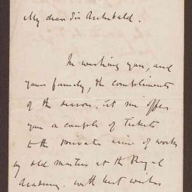 Letter from J.R. Herbert, The Chimes, Kilburn (England)