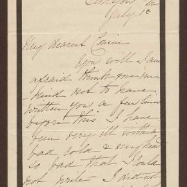 To "My dearest cousin" (Jim)