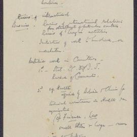 Bundle of notes on the League of Nations - general