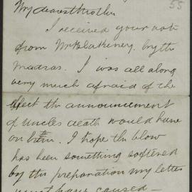 Walter Butler to his mother, no address.