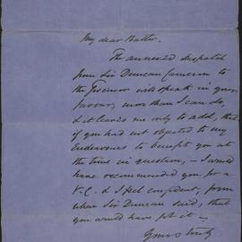 Letter from A. Wyatt of 65th Foot (High Street Barracks, Dublin) to Villars Butler.