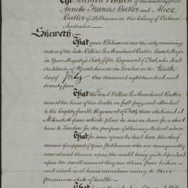 Petition from Alice and Annette Butler to Queen Victoria.