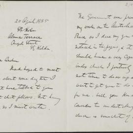 CURR, Edward (Chief Inspector of Stock in Victoria), Alma Terrace, Chapel Street, St Kilda.