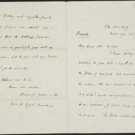 Cardinal John H Newman, the Oratory, to Archer